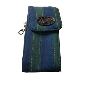 Longaberger Collectors Club Homestead Striped Phone Case Wristlet Blue/Green